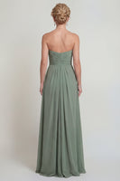 Load image into Gallery viewer, Dusty Sage Long Sweetheart A Line Evening Dress