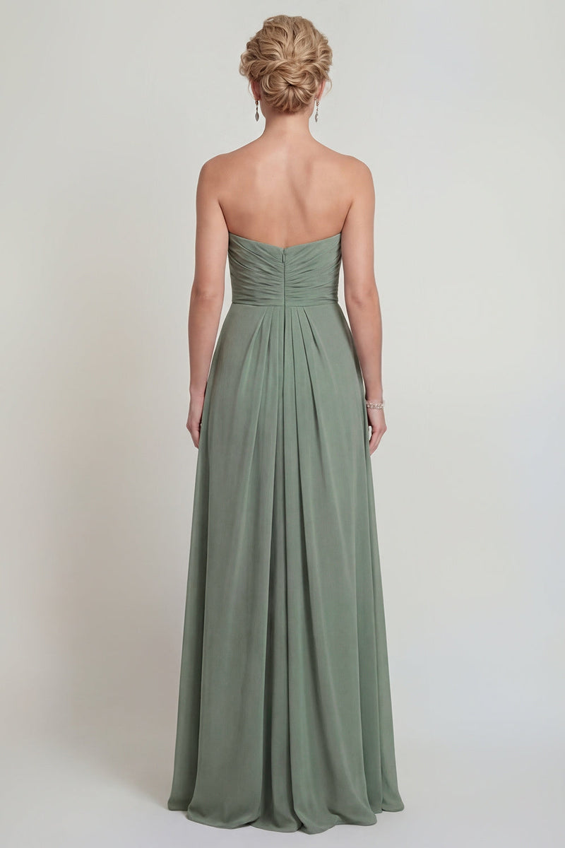 Load image into Gallery viewer, Dusty Sage Long Sweetheart A Line Evening Dress