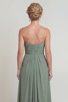 Load image into Gallery viewer, Dusty Sage Long Sweetheart A Line Evening Dress