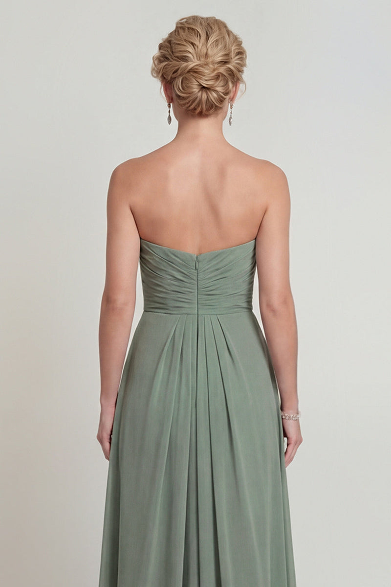 Load image into Gallery viewer, Dusty Sage Long Sweetheart A Line Evening Dress