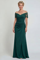 Load image into Gallery viewer, Mermaid Dark Green Long Off the Shoulder Evening Dress with Lace
