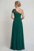 Load image into Gallery viewer, Dark Green Long A Line Ruched Evening Dress