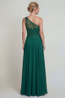 Load image into Gallery viewer, Dark Green Sparkly Long Beaded A Line Evening Dress