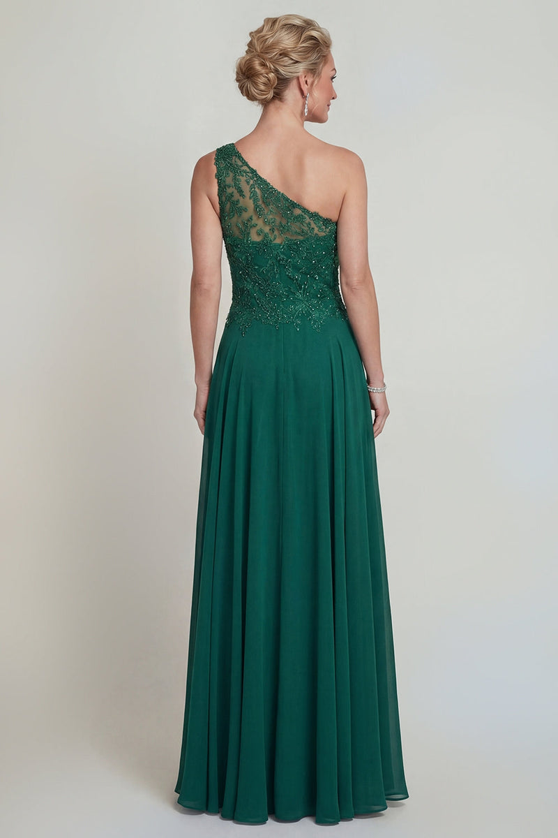 Load image into Gallery viewer, Dark Green Sparkly Long Beaded A Line Evening Dress