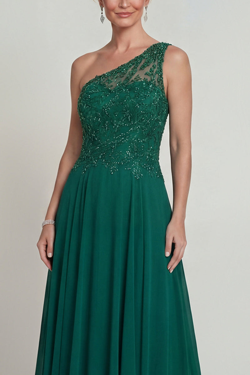 Load image into Gallery viewer, Dark Green Sparkly Long Beaded A Line Evening Dress