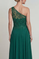 Load image into Gallery viewer, Dark Green Sparkly Long Beaded A Line Evening Dress