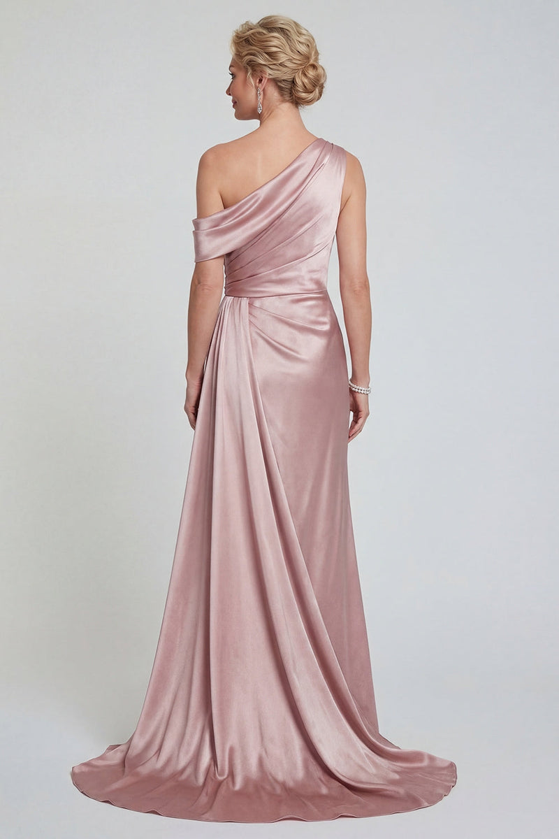 Load image into Gallery viewer, Blush Long Mermaid One Shoulder Evening Dress with Side Cape