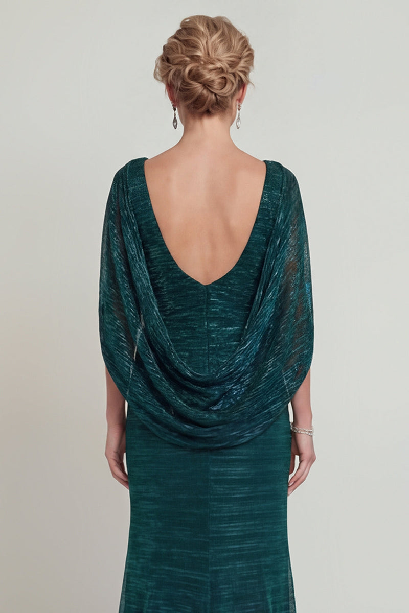 Load image into Gallery viewer, Dark Green Mermaid Metallic Long Evening Dress