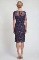 Load image into Gallery viewer, Sparkly Bodycon Burgundy Short Appliqued Evening Dress