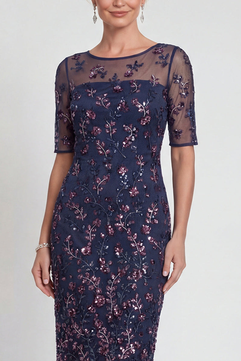 Load image into Gallery viewer, Sparkly Bodycon Burgundy Short Appliqued Evening Dress