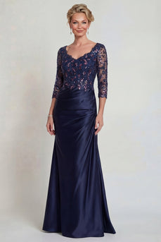 Sparkly Burgundy Floral Long Mermaid V Neck Evening Dress