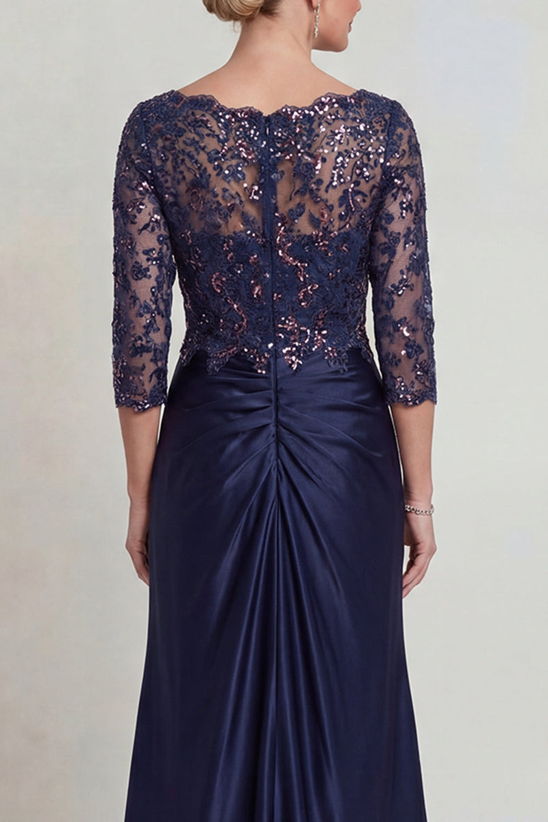 Load image into Gallery viewer, Sparkly Burgundy Floral Long Mermaid V Neck Evening Dress