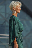 Load image into Gallery viewer, Pine Floral Jacquard Sheath Long Mother of the Bride Dress with Sleeves