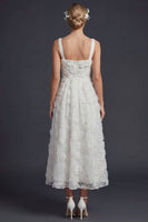 Load image into Gallery viewer, Sparkly White Maxi Beaded Boho Floral Wedding Dress with Beading
