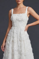 Load image into Gallery viewer, Sparkly White Maxi Beaded Boho Floral Wedding Dress with Beading