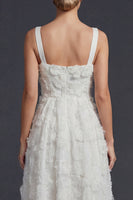 Load image into Gallery viewer, Sparkly White Maxi Beaded Boho Floral Wedding Dress with Beading