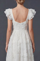 Load image into Gallery viewer, Sparkly White Ruffled Maxi Beaded Floral Boho Wedding Dress