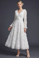 Load image into Gallery viewer, Sparkly White Ruffled Beaded Floral Boho Maxi Appliqued Wedding Dress
