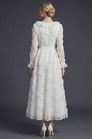 Load image into Gallery viewer, Sparkly White Ruffled Beaded Floral Boho Maxi Appliqued Wedding Dress