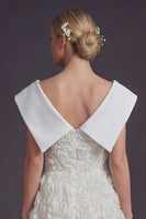 Load image into Gallery viewer, White V-Neck Maxi Boho A Line Wedding Dress with 3D Flowers