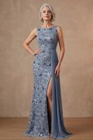 Load image into Gallery viewer, Twilight Floral Mermaid Long Mother of the Bride Dress with Side Cape