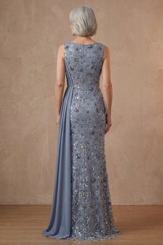 Twilight Floral Mermaid Long Mother of the Bride Dress with Side Cape