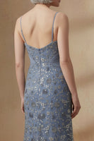 Load image into Gallery viewer, Twilight Mermaid Spaghetti Straps Floral Long Mother of the Bride Dress with Cape