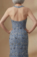 Load image into Gallery viewer, Twilight Halter Floral Long Mermaid Mother of the Bride Dress with Slit