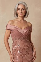 Load image into Gallery viewer, Sparkly Desert Rose Mermaid Floral Beaded Long Mother of the Bride Dress