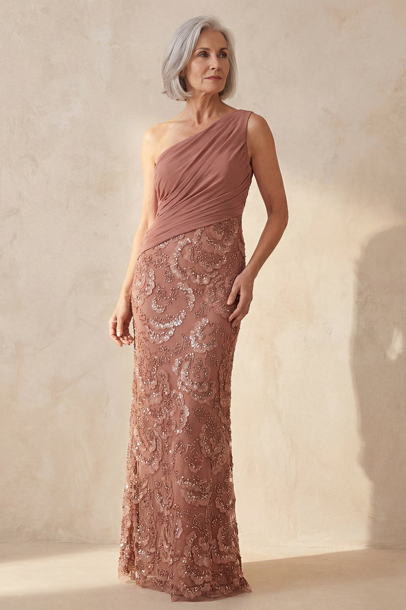 Load image into Gallery viewer, Floral Desert Rose Long Mother of the Bride Dress with Beading
