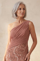 Load image into Gallery viewer, Floral Desert Rose Long Mother of the Bride Dress with Beading