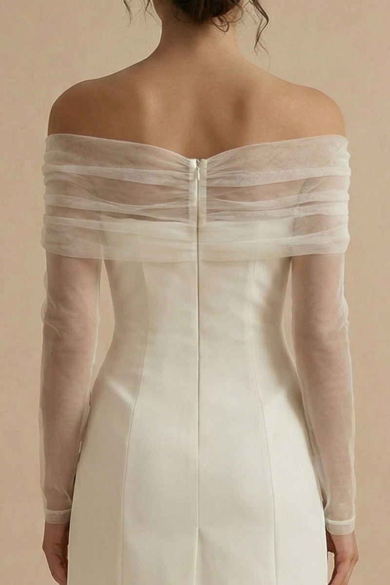 Load image into Gallery viewer, White Short Bodycon Off the Shoulder Graduation Dress