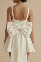 Load image into Gallery viewer, White Short A Line Square Neck Graduation Dress with Bow