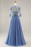 Load image into Gallery viewer, Appliqued Burgundy Floral A Line Long Mother of the Bride Dress with Jacket