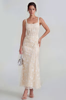 Load image into Gallery viewer, Pink Corset Mermaid Ruched Maxi Thick Straps Wedding Guest Dress