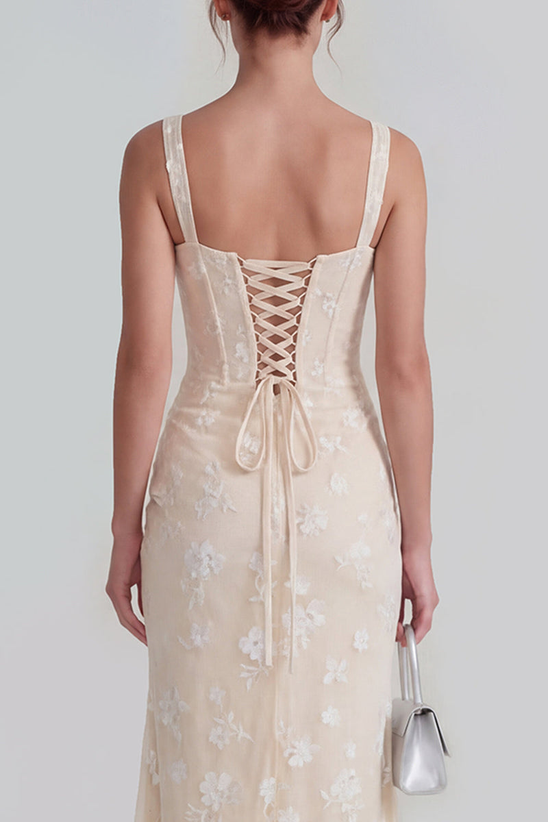 Load image into Gallery viewer, Pink Corset Mermaid Ruched Maxi Thick Straps Wedding Guest Dress