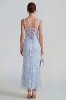 Load image into Gallery viewer, Pink Corset Mermaid Ruched Maxi Thick Straps Wedding Guest Dress