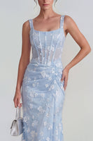 Load image into Gallery viewer, Pink Corset Mermaid Ruched Maxi Thick Straps Wedding Guest Dress