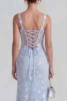 Load image into Gallery viewer, Pink Corset Mermaid Ruched Maxi Thick Straps Wedding Guest Dress