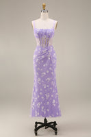 Load image into Gallery viewer, Pink Corset Mermaid Ruched Maxi Thick Straps Wedding Guest Dress