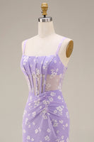 Load image into Gallery viewer, Pink Corset Mermaid Ruched Maxi Thick Straps Wedding Guest Dress