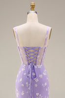 Load image into Gallery viewer, Pink Corset Mermaid Ruched Maxi Thick Straps Wedding Guest Dress
