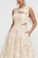 Load image into Gallery viewer, Lilac A Line Maxi Round Neck Wedding Guest Dress with Pockets