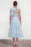 Load image into Gallery viewer, Lilac A Line Maxi Round Neck Wedding Guest Dress with Pockets