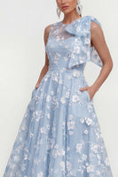 Load image into Gallery viewer, Lilac A Line Maxi Round Neck Wedding Guest Dress with Pockets