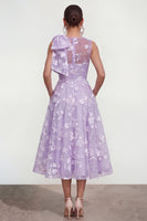 Load image into Gallery viewer, Lilac A Line Maxi Round Neck Wedding Guest Dress with Pockets