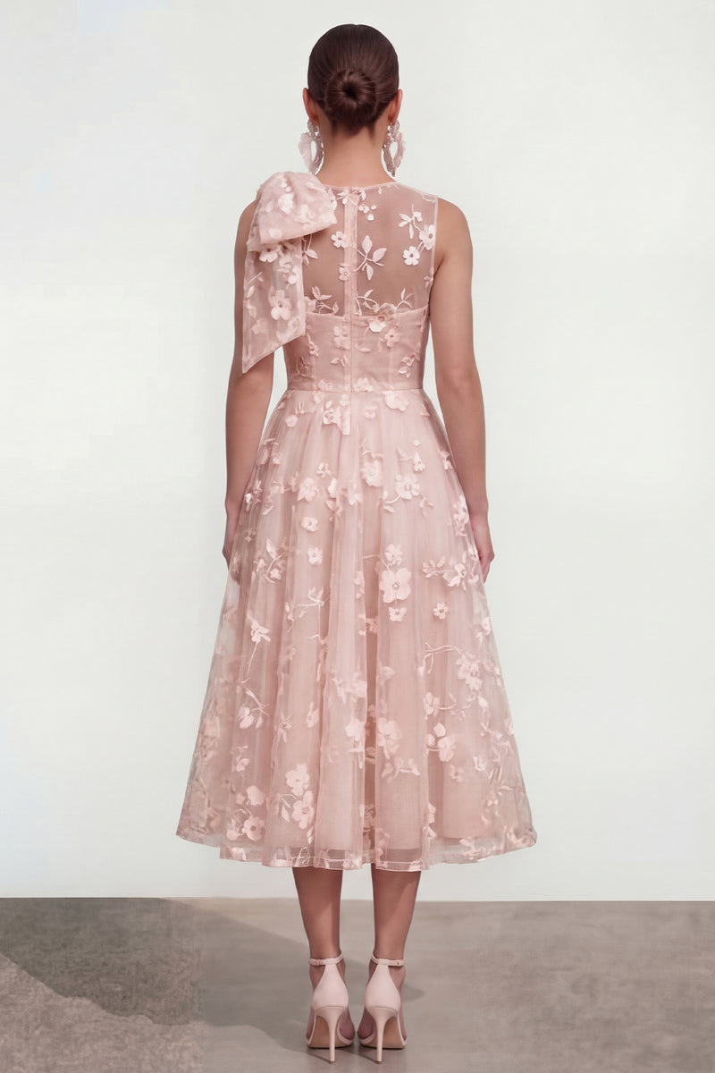 Load image into Gallery viewer, Lilac A Line Maxi Round Neck Wedding Guest Dress with Pockets