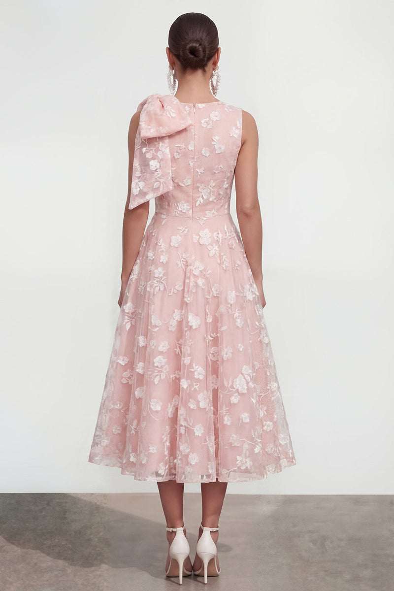 Load image into Gallery viewer, Lilac A Line Maxi Round Neck Wedding Guest Dress with Pockets