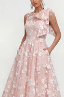 Load image into Gallery viewer, Lilac A Line Maxi Round Neck Wedding Guest Dress with Pockets