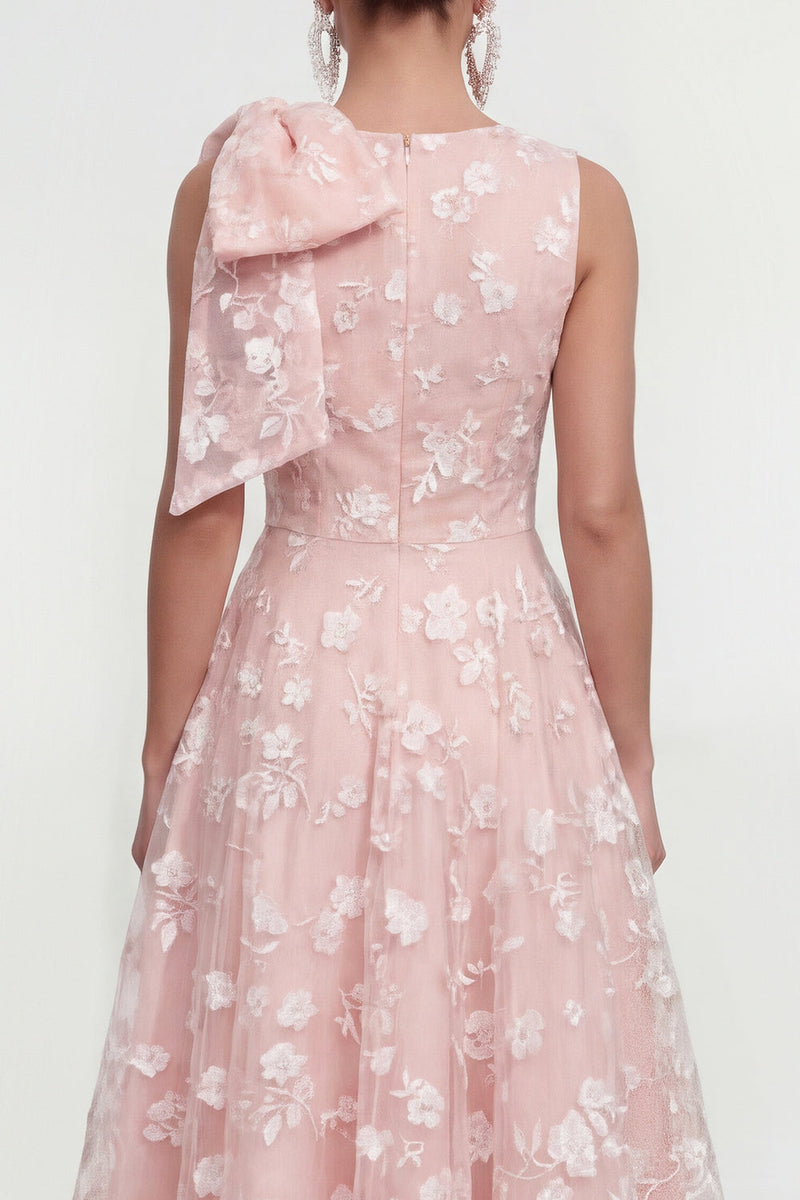 Load image into Gallery viewer, Lilac A Line Maxi Round Neck Wedding Guest Dress with Pockets